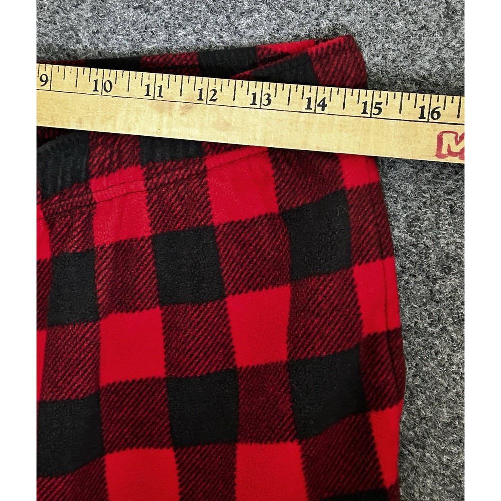 Columbia Fleece Pants PJ Bottoms Red Black Pockets Elastic Waist MEDIUM - Picture 7 of 8